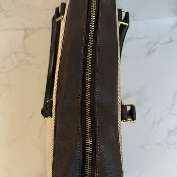 HERMES Porte-Documents Plume 38 Briefcase Bag Ecru Beige Toile H Ebene Evercalf - Picture 8 of 16